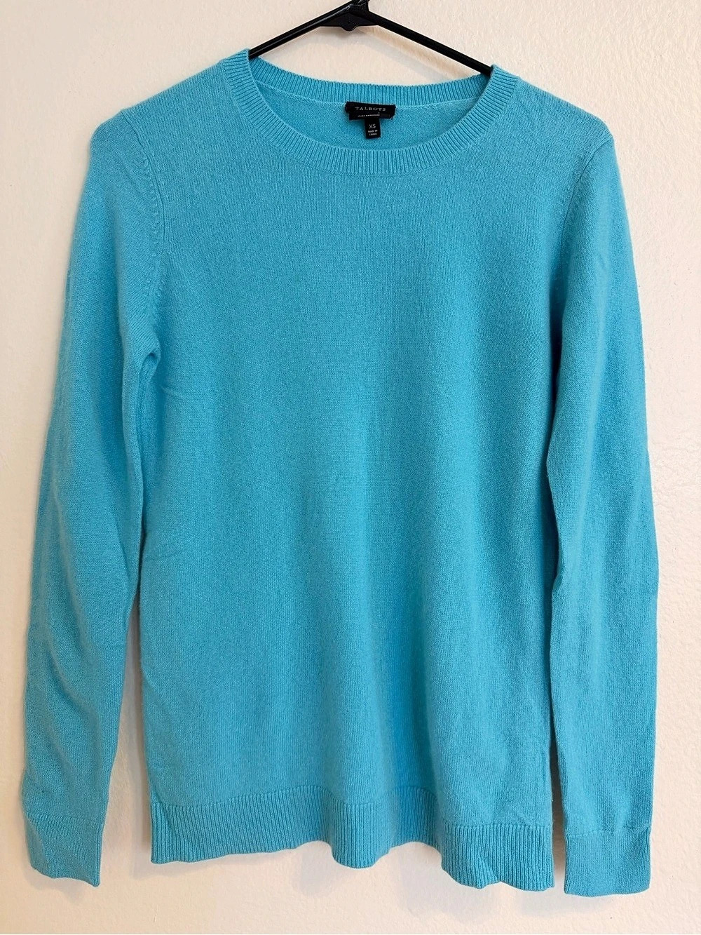 Talbots Pure Cashmere Crewneck Sweater Cashmere Crewneck in Aqua Blue, Size XS